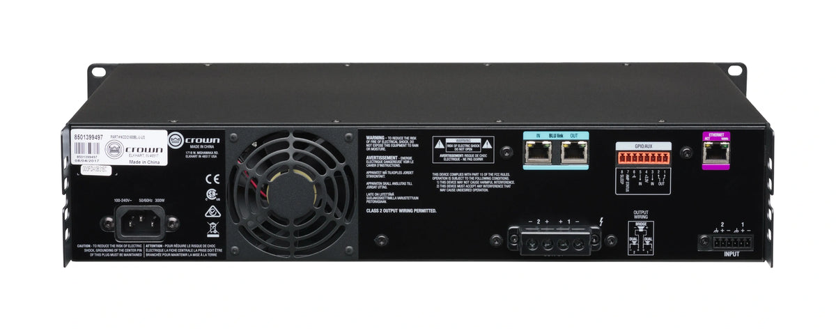 Crown CDi 2|600BL 2-Channel 70V 1200W Power Amplifier with BLU Link – Professional Installation Amplifier for Networked Commercial Audio (Each)