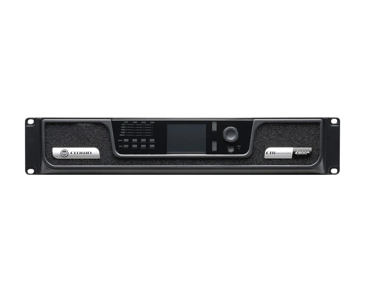 Crown CDi 4|600BL 4-Channel 70V 2400W Power Amplifier with BLU Link – Professional Installation Amplifier for Networked Multi-Zone Commercial Audio (Each)