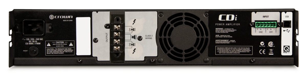 Crown CDi 6000 2-Channel 70V 6000W Power Amplifier – Professional Installation Amplifier for Commercial & Large Venue Audio (Each)