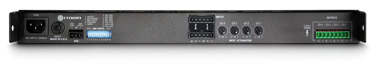 Crown CT4150 4-Channel 150W Power Amplifier – Professional Installation Amplifier for Multi-Zone Commercial & Distributed Audio (Each)
