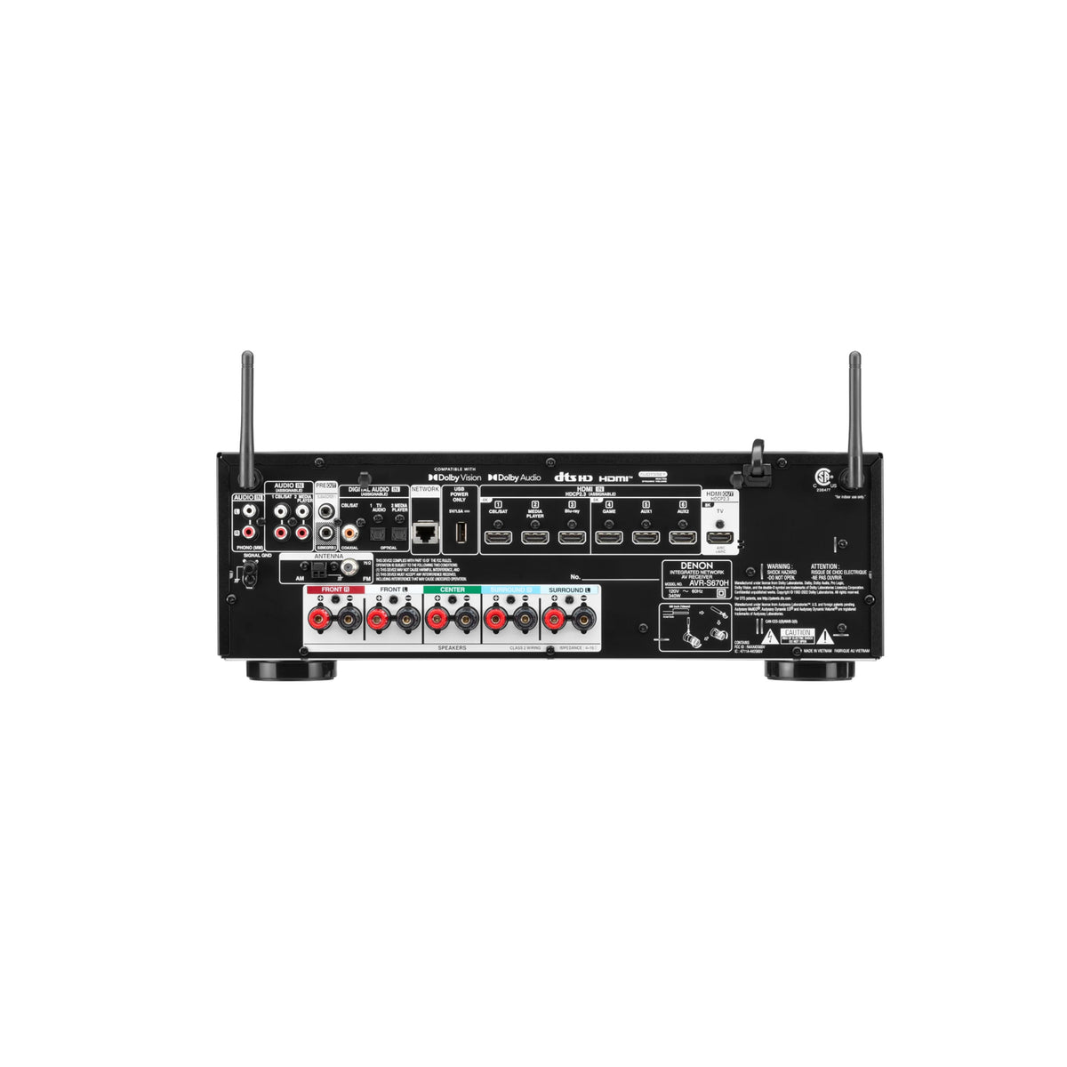 Denon AVR-S670H 5.2 Channel 8K AV Receiver with Network Streaming