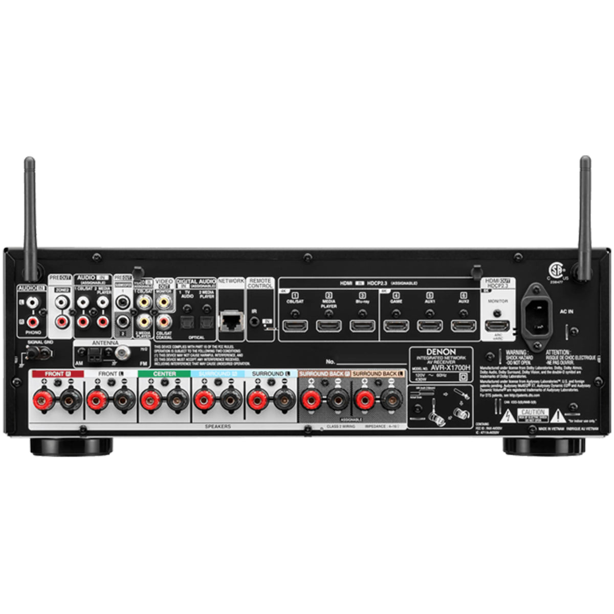 Denon AVR-X1700H 7.2Ch Dolby Atmos 8K AV Receiver  Harmony AV