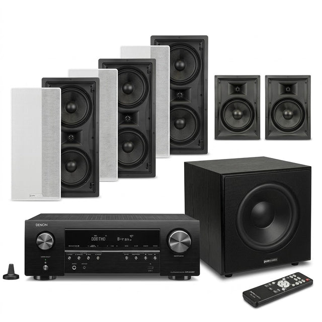 Denon AVR-X250BT & Pure Acoustics RIFT 08 5.1 In-Wall Home Cinema (Package)