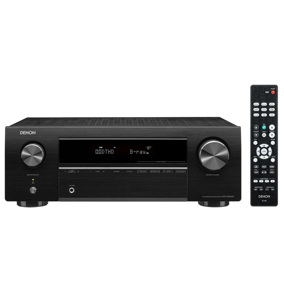 Denon AVR-X250BT 5.1 AV Receiver & Mission M-CUBE SE Home Theatre Bundle – Complete 5.1 Surround Sound System with AV Receiver and Satellite Speaker Package (Package)