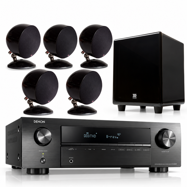 Denon AVR-X250BT 5.1 Home Theatre Package with Morel SoundSpot SP-1 & Sub-8X (Black)