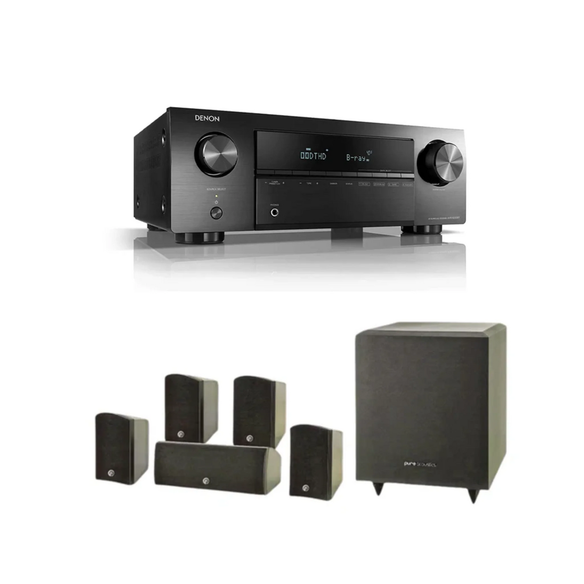 Denon AVR-X250BT + Pure Acoustics PHT851 5.1 Home Theatre Bundle (Package)