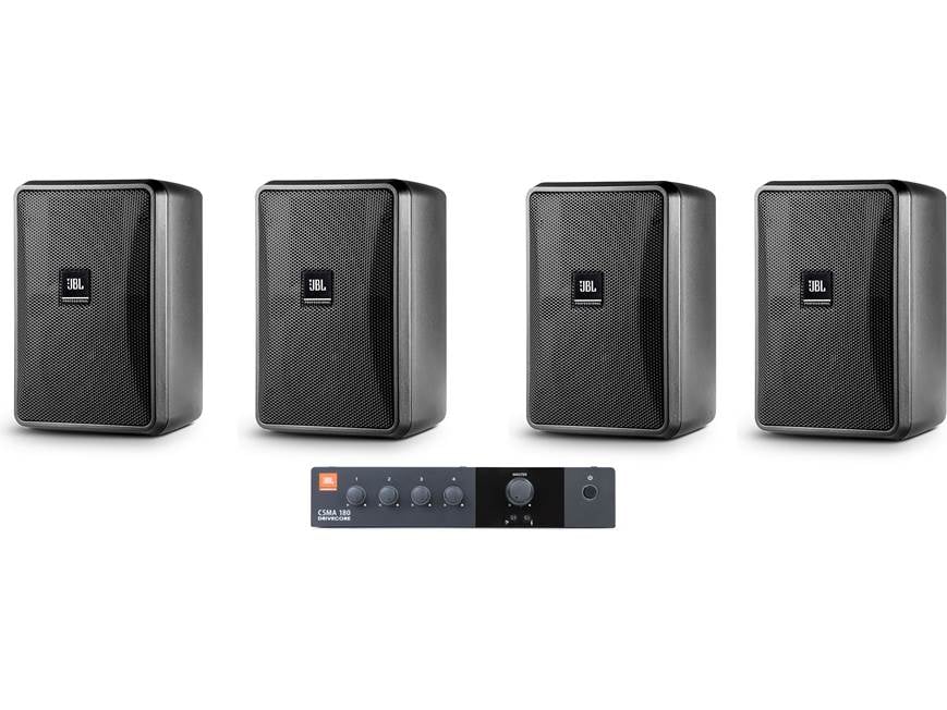 JBL Control 23-1 & CSMA 180 Commercial Surface-Mount Speaker & Mixer/Amp Bundle (Package)