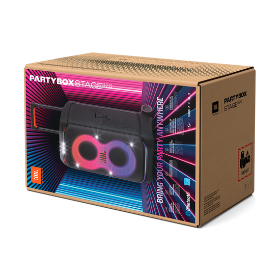 JBL PartyBox Stage 320 + PartyLight Stick Bundle – 240W Bluetooth Party Speaker with Detachable Light Show Stick for an Enhanced Visual Entertainment Experience (Each)