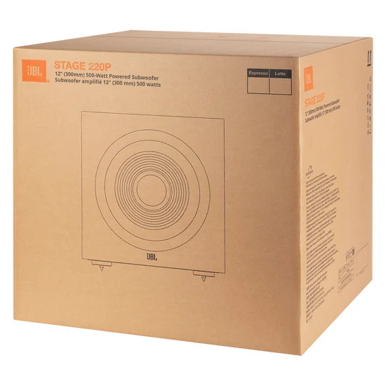 JBL Stage 220P 12" Powered Subwoofer – 400W Active Subwoofer for Deep, Impactful Bass in Home Theatre & Hi-Fi Audio Systems (Each)