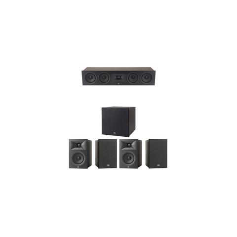 JBL Stage 240B + 245C + 200P 5.1 Channel Home Theatre Bundle – Bookshelf Front, Centre & Powered Subwoofer Complete Speaker Package (Set)