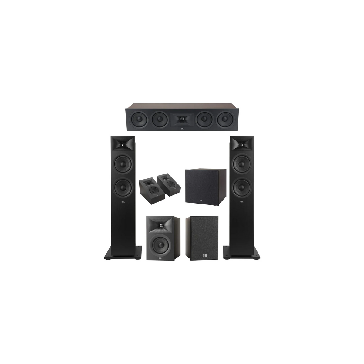 JBL Stage Series 5.1.2 Dolby Atmos Home Theatre Bundle – Stage 260F, Stage 245C, Stage 240B, Stage 240H & Stage 200P for a Complete Immersive Surround Sound System (Package)