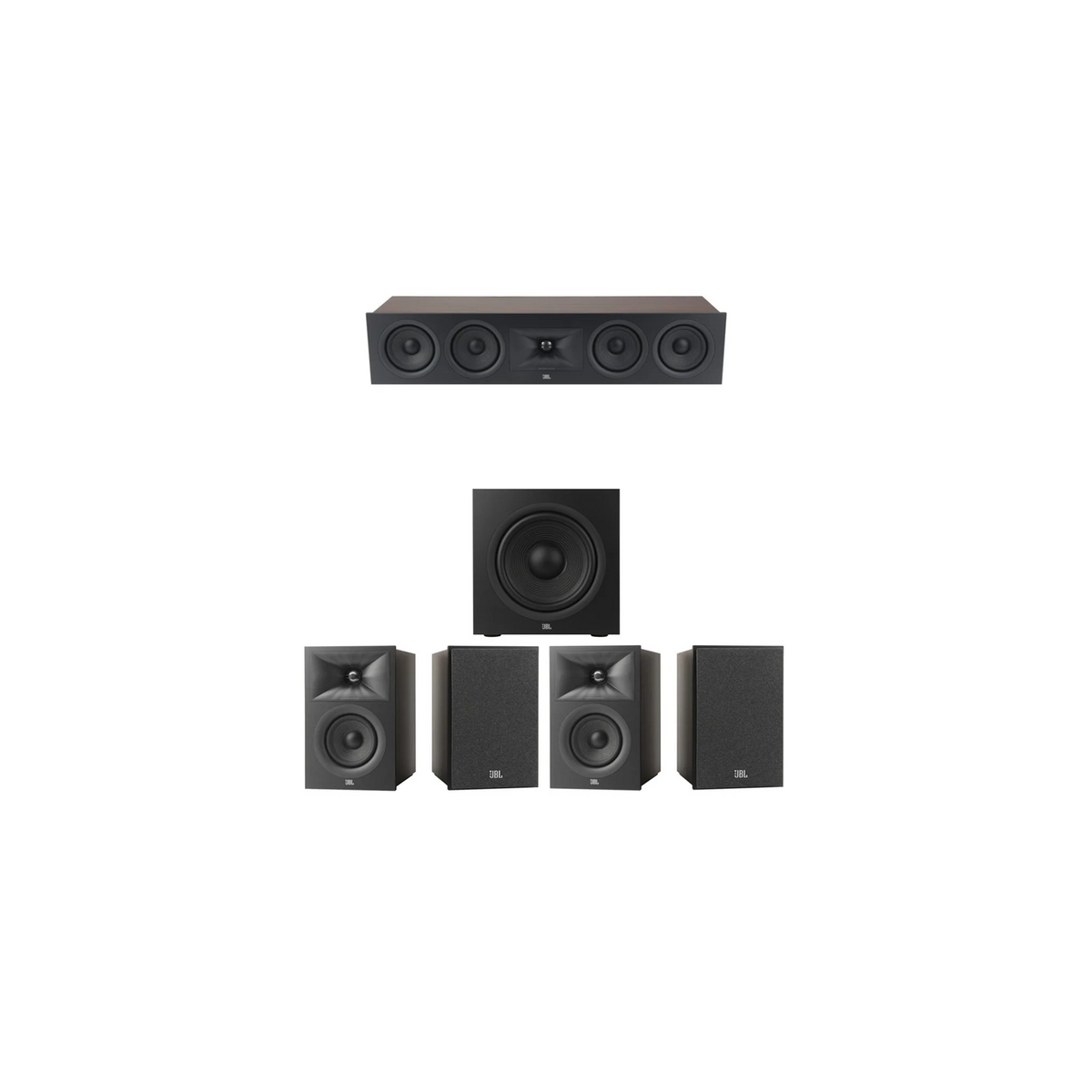 JBL Stage Series 5.1 Bookshelf Home Theatre Bundle – Stage 240B Bookshelf Speakers, Stage 245C Centre Channel & Stage 220P Subwoofer for a Complete Premium Surround Sound System (Package)
