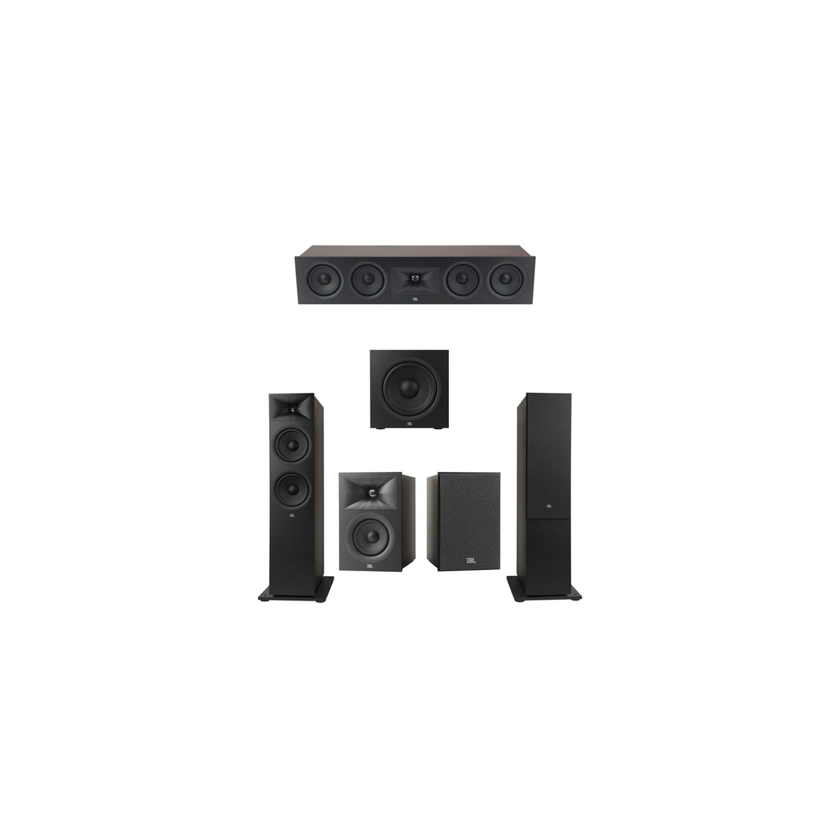 JBL Stage Series 5.1 Floor-Standing Home Theatre Bundle – Stage 280F, Stage 245C, Stage 240B & Stage 220P for a Complete Reference Surround Sound System (Package)
