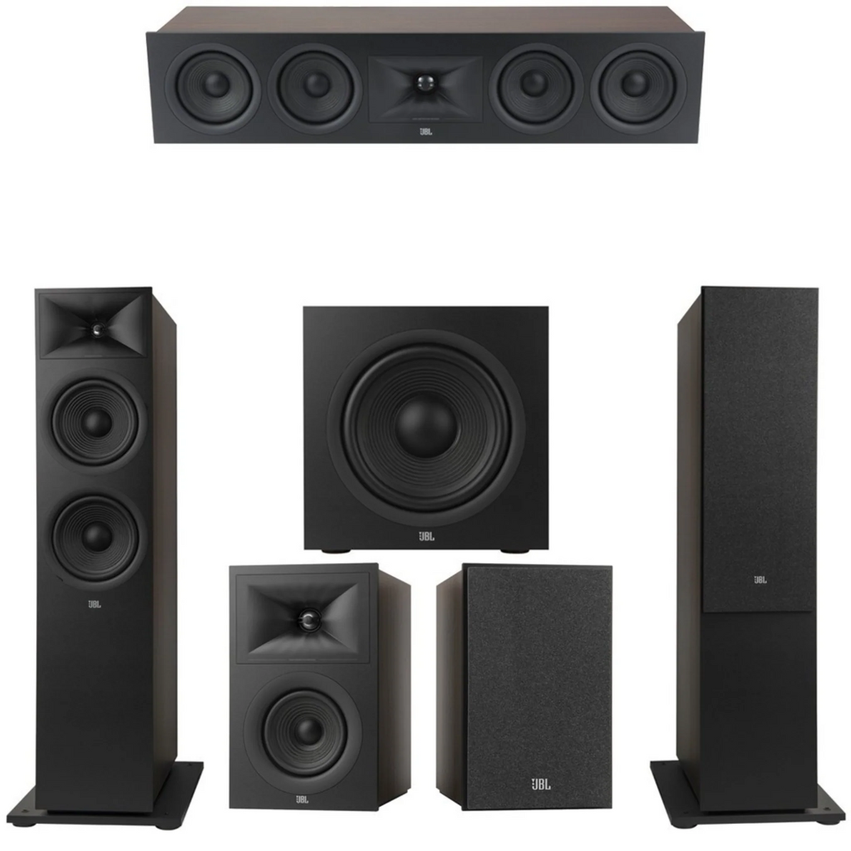 JBL Stage Series 5.1 Premium Floor-Standing Home Theatre Bundle – Stage 280F, Stage 245C, Stage 250B & Stage 220P for a Complete Reference Surround Sound System (Package)
