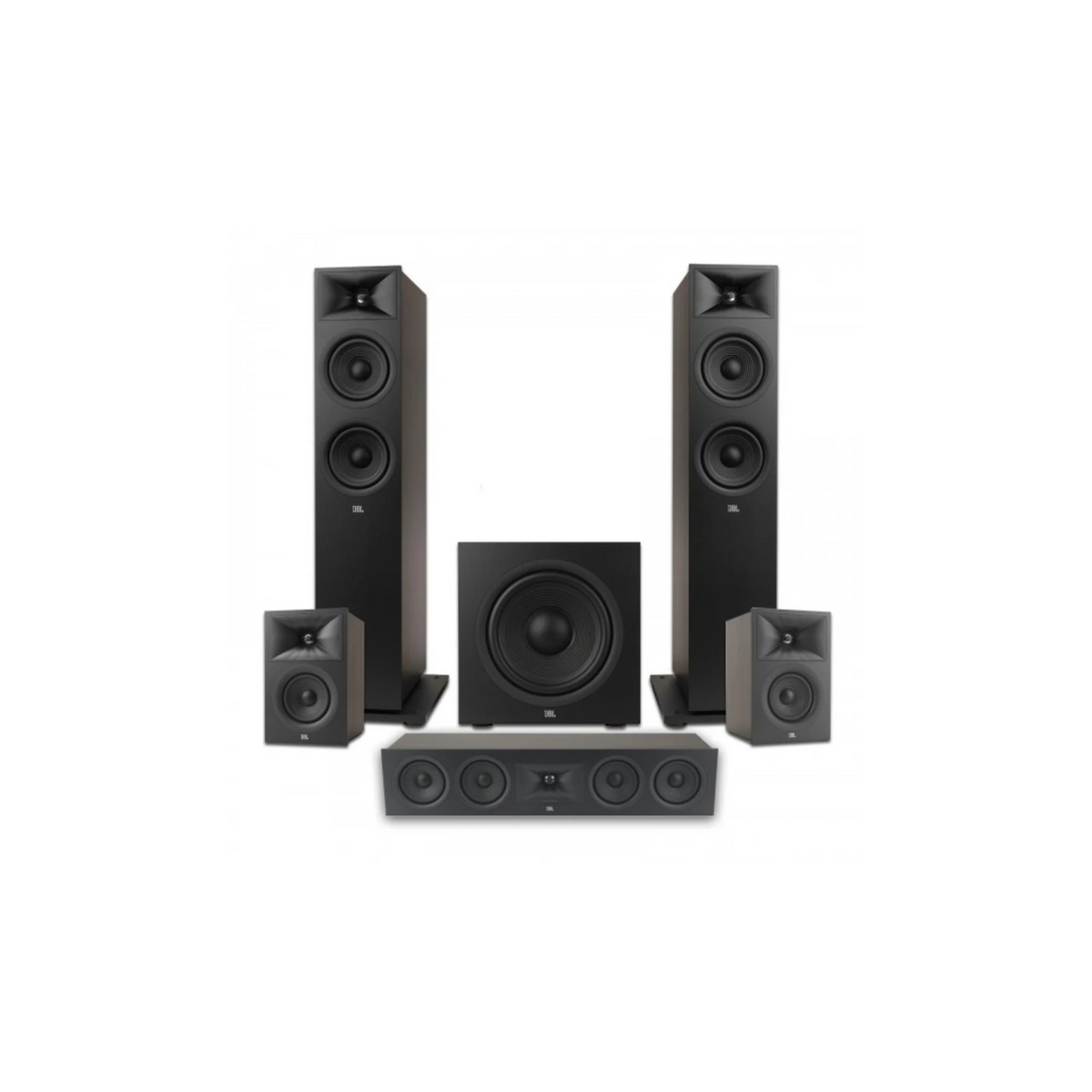 JBL Stage Series 5.2 Floor-Standing Home Theatre Bundle – Stage 260F, Stage 245C, Stage 240B & Dual Stage 200P Subwoofers for a Complete Dual-Sub Surround Sound System (Package)