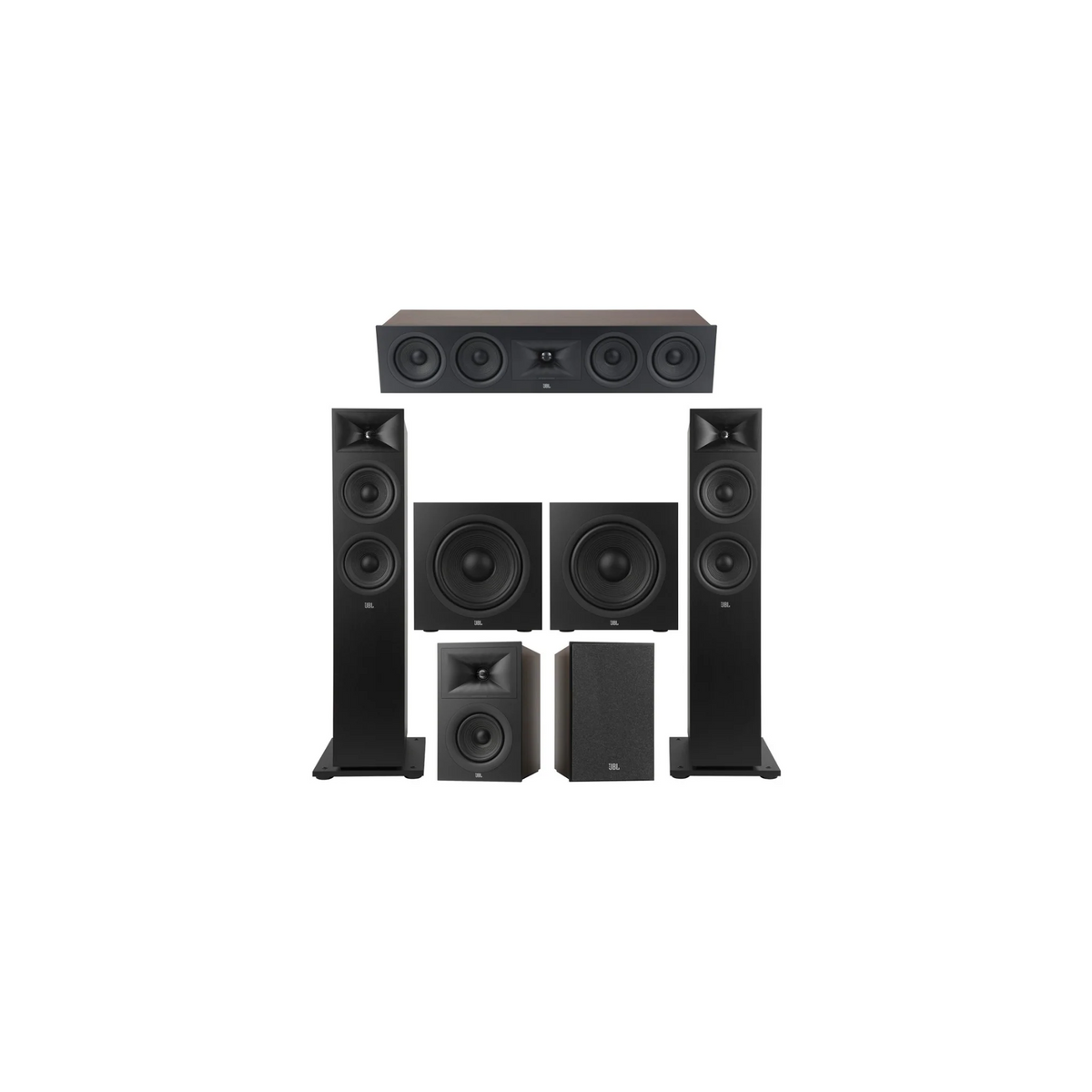 JBL Stage Series 5.2 Floor-Standing Home Theatre Bundle – Stage 260F, Stage 245C, Stage 250B & Dual Stage 220P Subwoofers for a Complete Dual-Sub Surround Sound System (Package)