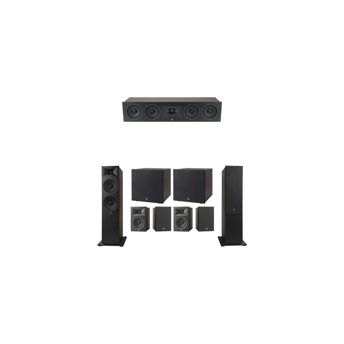 JBL Stage Series 7.2 Floor-Standing Home Theatre Bundle – Stage 280F, Stage 245C, Stage 240B & Dual Stage 200P Subwoofers for a Complete 7.2 Surround Sound System (Package)