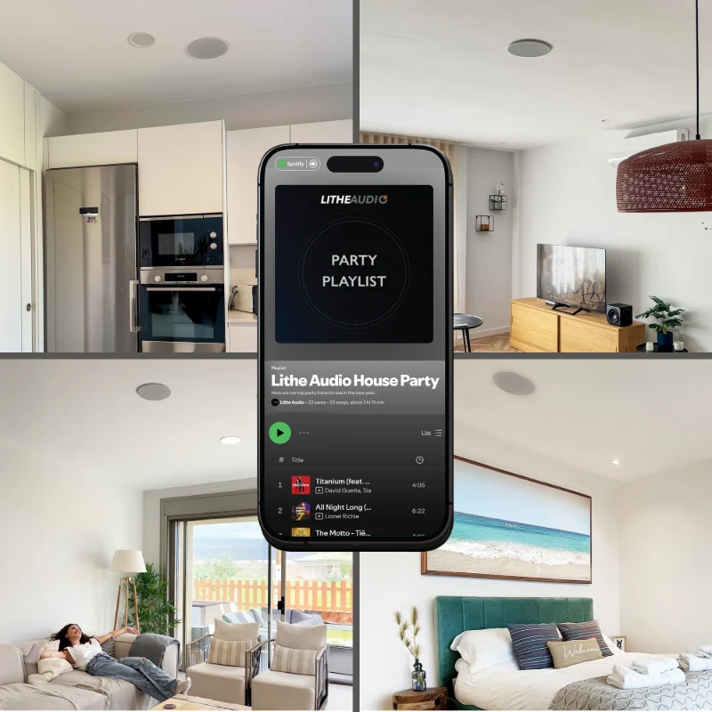 Lithe Audio 06600 6.5" Multi-Room Wi-Fi In-Ceiling Speaker for Smart Home Audio (Each)