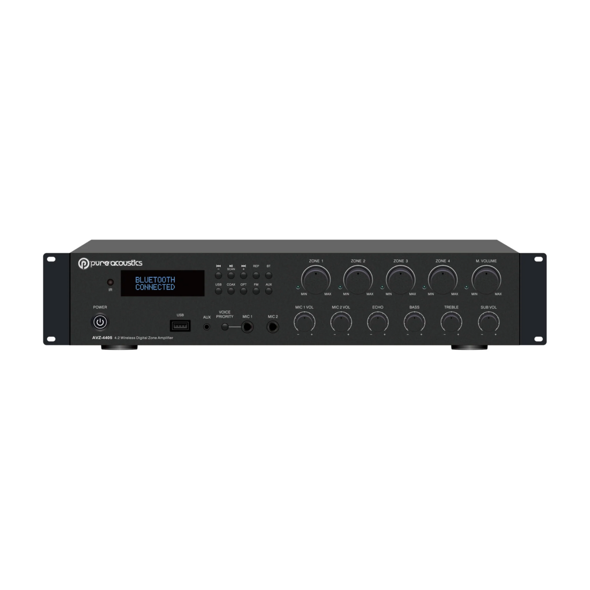 Pure Acoustics Maestra AVZ 4405 4-Zone Stereo Professional Power Amplifier for Multi-Room Audio