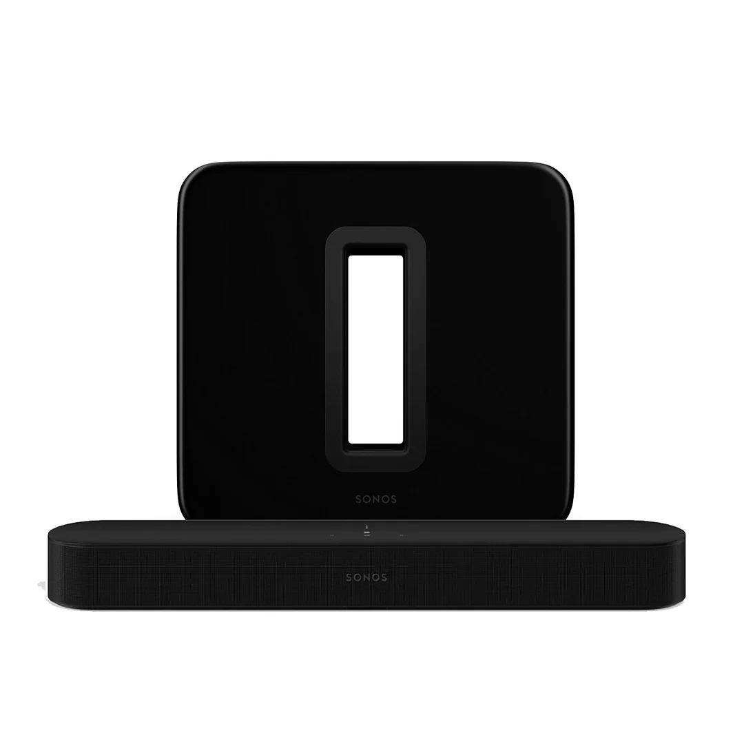 Sonos Beam Gen 2 + Sub 2.1 Wireless Home Theatre Bundle – Dolby Atmos Soundbar with Wireless Subwoofer for Immersive TV Audio (Black)