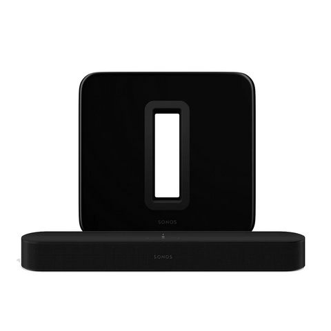 Sonos Beam Gen 2 + Sub 2.1 Wireless Home Theatre Bundle – Dolby Atmos Soundbar with Wireless Subwoofer for Immersive TV Audio (Black)