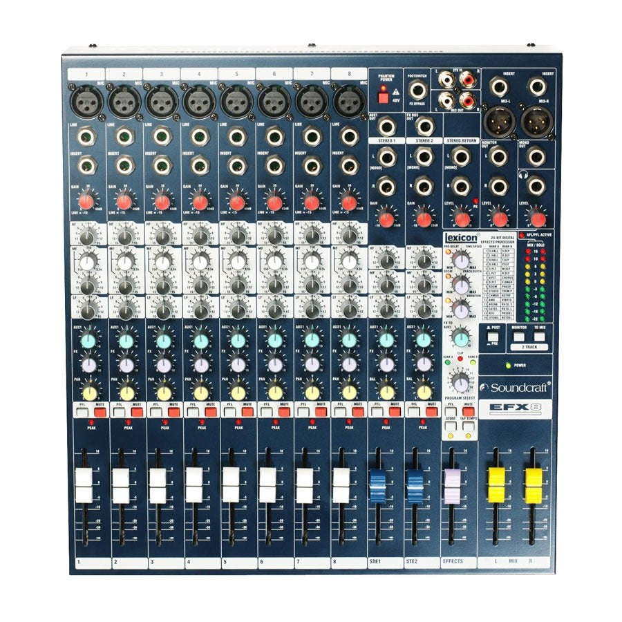 Soundcraft EFX8 8-Ch Analogue Mixer with Lexicon Effects (Each)