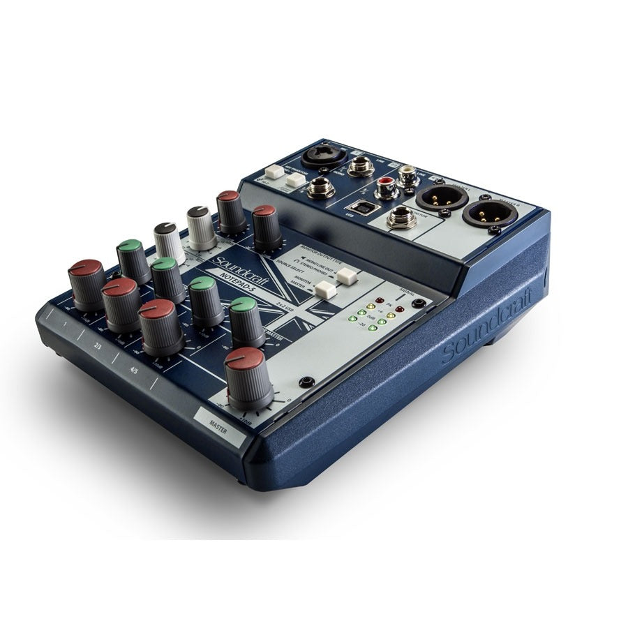 Soundcraft Notepad-5 5-Ch Analogue Mixer with USB I/O (Each)