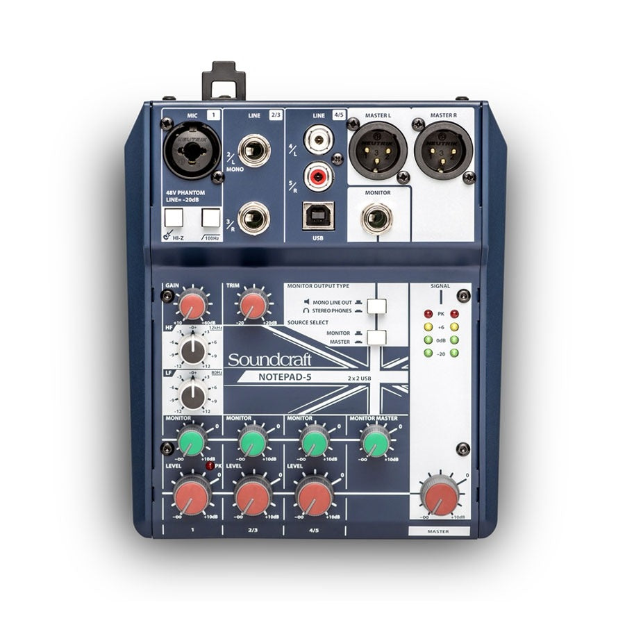 Soundcraft Notepad-5 5-Ch Analogue Mixer with USB I/O (Each)