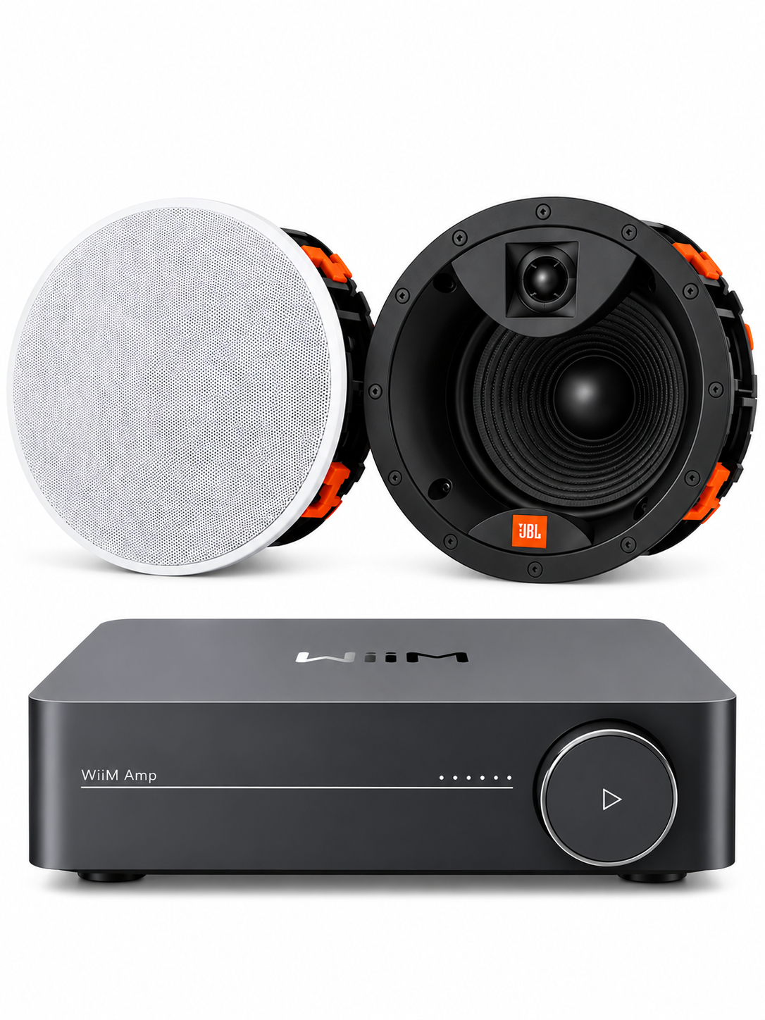 WiiM Amp + JBL Arena 6IC In-Ceiling Speakers (Pair) Package