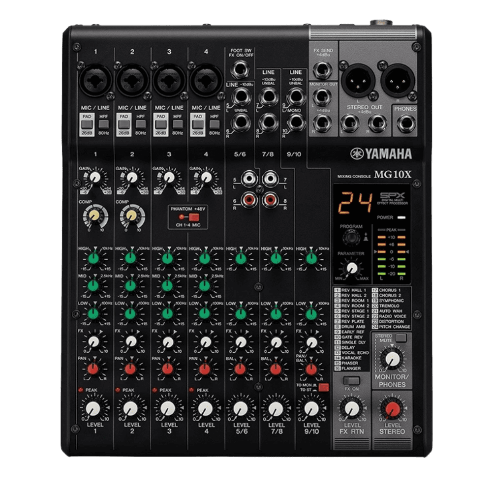 Yamaha MG10XCV 10-Ch Analogue Mixer with SPX Effects & Compressors (Each)