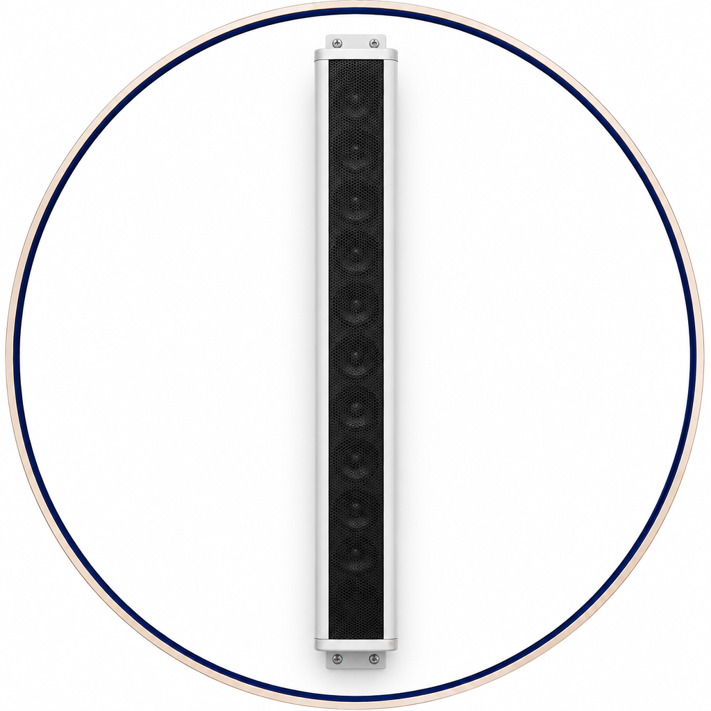 Commercial Audio tile with a front-facing column speaker