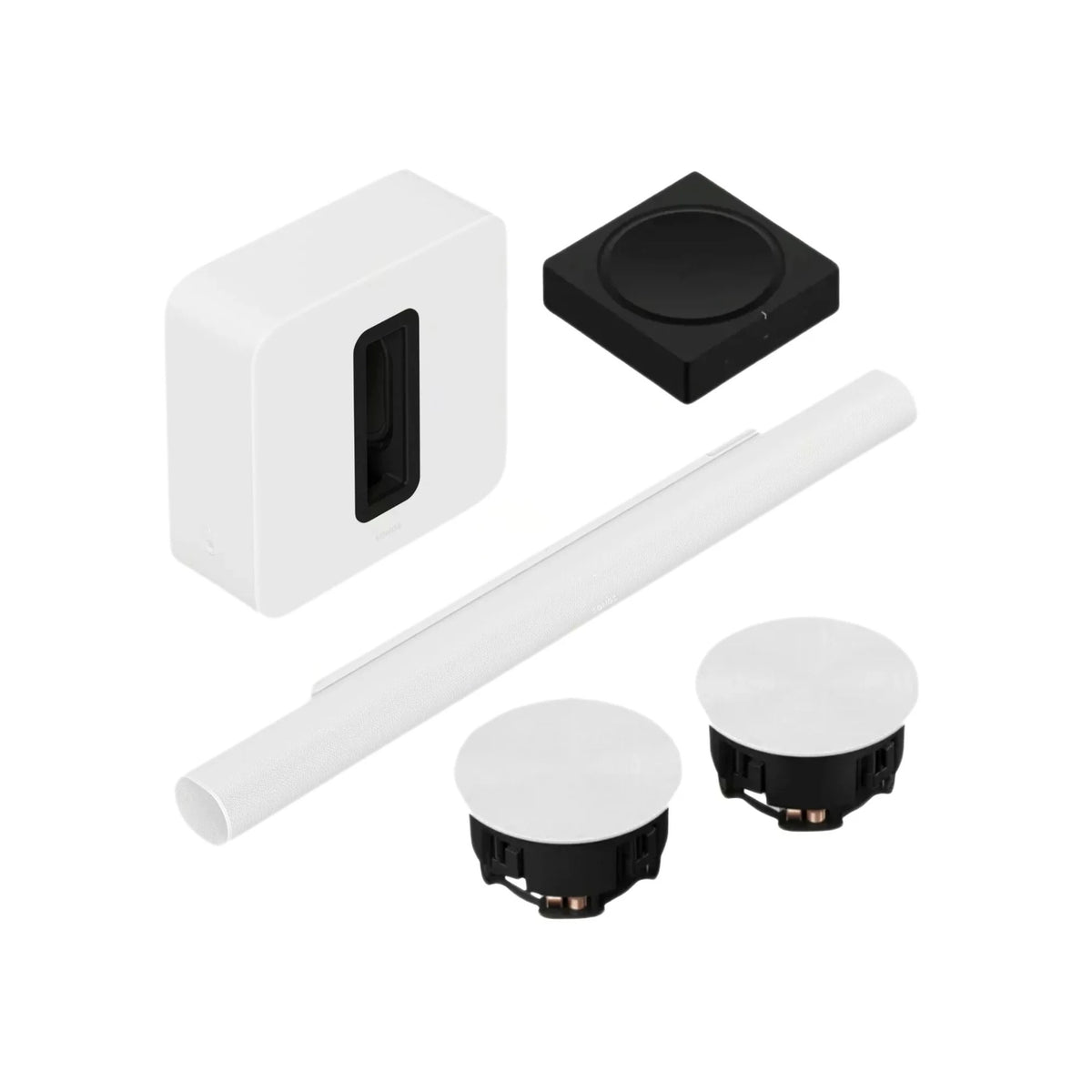 Sonos Cinema Package – Arc Ultra Dolby Atmos Soundbar, Sub Gen 4, Amp & In-Ceiling Speakers by Sonance for a Complete Wireless Home Cinema System (Package)